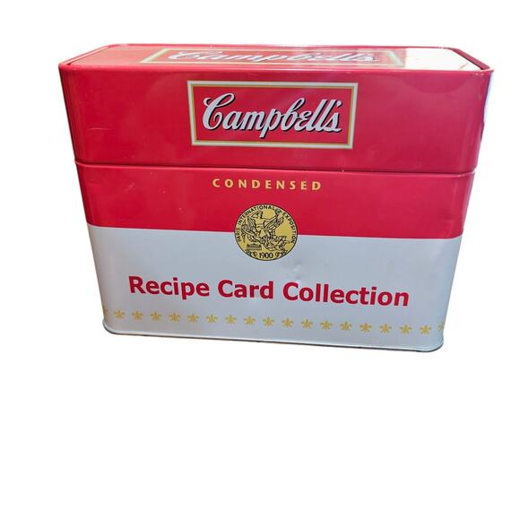 Campbell's Recipe‎ Card Collection Tin Box w Recipes w Dividers - Picture 1 of 4